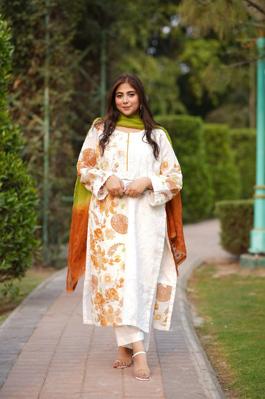Autumn Bloom Lawn Suit