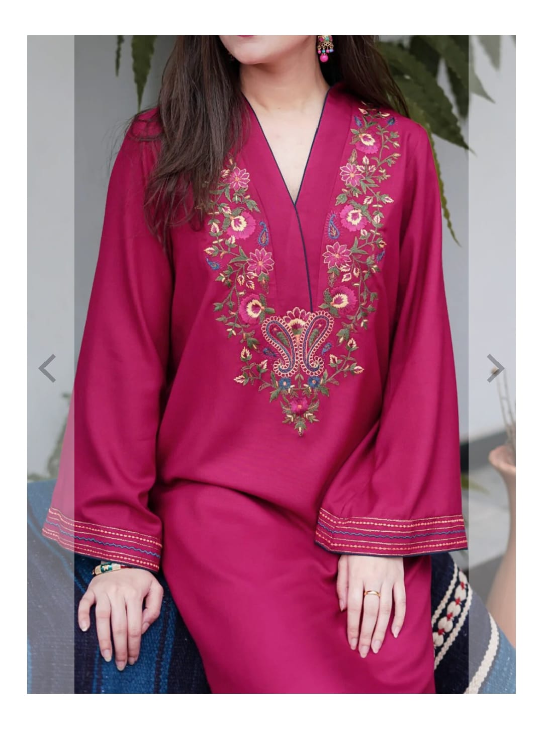 Embroidered Lawn 2-Piece with Button-Detail Neckline