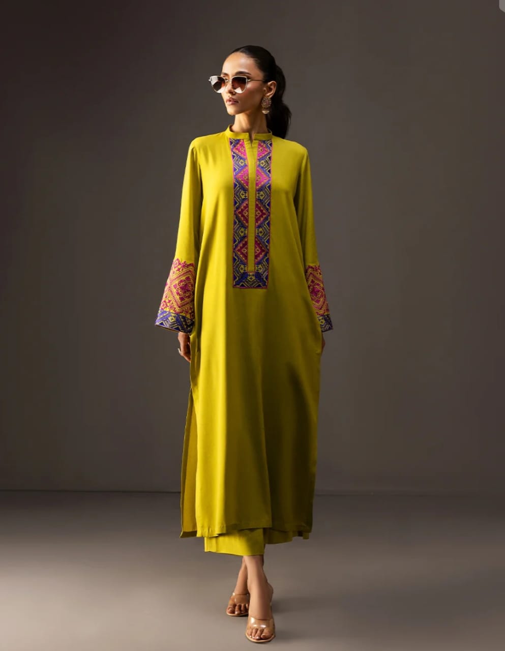 Lawn Olive Green 2-Piece Suit